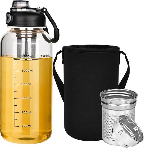 Trinkflasche glas mit teesieb - glas,