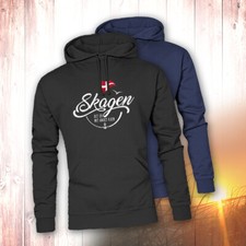 Hoodie Unisex Dänemark Stadt Ort Skagen ★ Aufdruck Flagge Geschenkidee Pullover