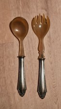 Salatbesteck Horn Silber 90er