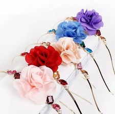 Eleganter Haarreif Blume Strass Hochzeit Tiara Kinder Haarschmuck 5 FARBEN NEU