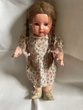 K&W Nicaput Puppe,beschädigt, Echthaar, Schuhe, Augen