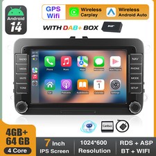 DAB+ Carplay Autoradio Android 14 GPS Navi 4+64GB Für VW GOLF 5 6 Passat Touran