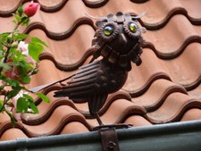 Dachrinnenfigur Garten-Dach-Zierfigur EULE Dachschmuck Dachfigur Zaunfigur NEU