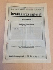 KFZ Brief Kraftfahrzeugbrief