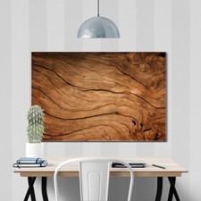 banjado Glas Wandbild groß Wohnzimmer Küche Büro Bild Motiv Trockenes Holz Deko