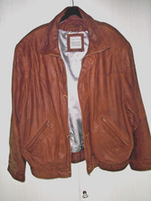 S014  Paolo Negrato Herrenbundlederjacke braun Gr. 52, Echtleder