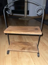 Etagere 2 stöckig Holz-mit Eisengestell