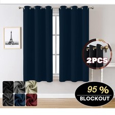 2x Vorhang mit Ösen Blickdicht Gardinen Schallschutz mit 360g/m² Thermovorhang