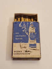 Alte Streichholzschachtel, Wodka Gorbatschow, rein wie frischer Schnee..., Wodka