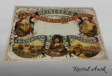 810252 orig antikes HEINEKENS-BIER WERBE-GLASSCHILD 60 x 40 cm  KEIN SPIEGEL !!!