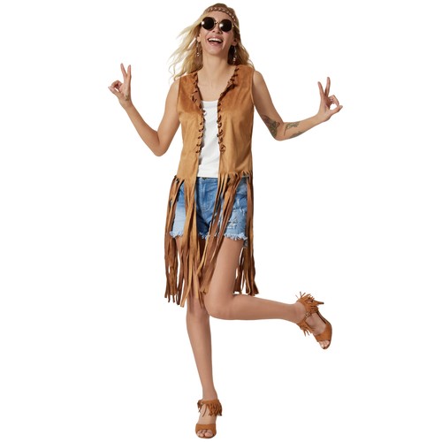 Damenkostüm hippie weste set - damenkostüm,