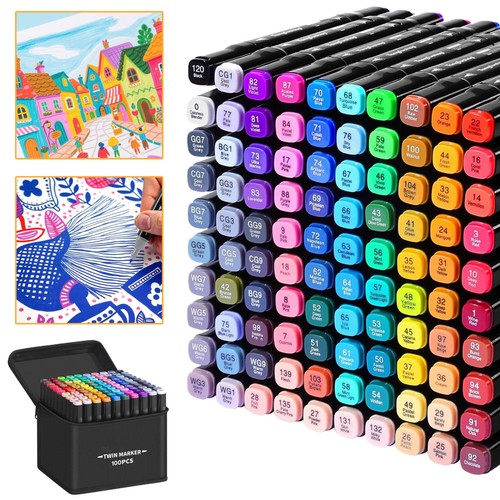 100 farben marker stifte set - stifte,