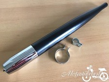 NEU Auspuff schwarz / chrom Schelle Hercules M Prima 2 3 4 5 Chrom Herkules Mofa