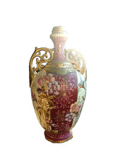 Große Antike Henkelvase  Ludwig Wessel Porzellan handbemalt  Gemarkt-Museal-rar