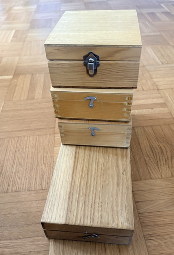 Vintage diakästen aus holz - 4,
