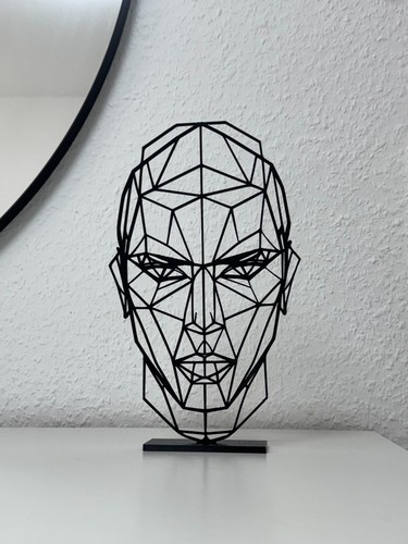 Line art skulptur - gesicht, |