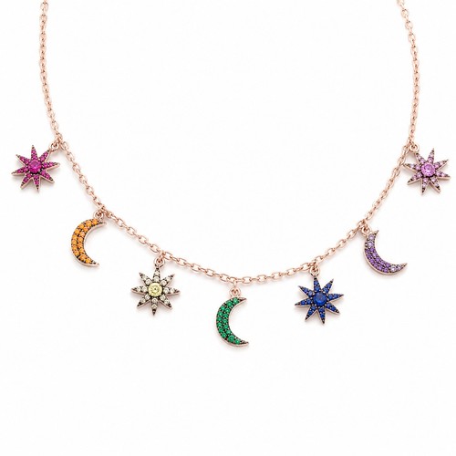 Sonne mond sterne kette 585er - sonne,