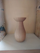 Blumenvase rustikal, echt Holz hell, schöne Maserung, H15 D8 Öffnung 1,5cm,GEBR.