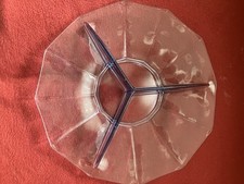 Servierteller Glas blau  transparent 3Fächer für Vorspeisen und Snacks 40/50 Jah