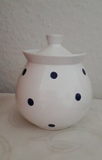 Wächtersbach Keramik Fun Factory - Zuckerdose - Weiss blaue Punkte -  H ca. 10cm