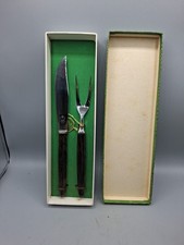 Tranchierbesteck Vorlegebesteck Hirschkrone Solingen im Etui Holzgriff B09