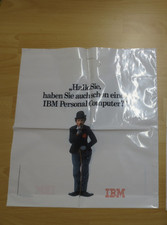 IBM Werbe  Einkauf Beutel - Vorder- Rückseite 80 / 90er Jahre
