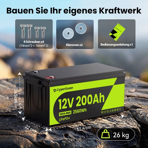 2560wh batterie 12v 200ah - batterie,