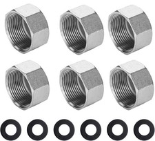 Kappe mit Sechskant Edelstahl Blindstopfen Innengewinde Endkappe 1 1/2 3/4 Zoll