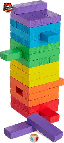 Farbe wackelturm bunt holz - wackelturm,,