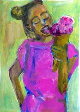 Malerei auf Papier, Mädchen