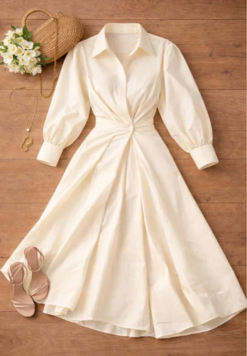 Shirt dress strong cream - shirt,