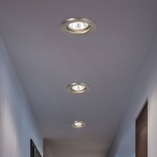 Deckenspot Einbaustrahler Einbauleuchte Glas satiniert LED nickel-matt GU10 3x