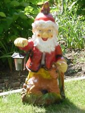 Gartenzwerg Wichtel XXL beleuchtet mit Reh Laterne  78 cm Garten Deko Figur Neu