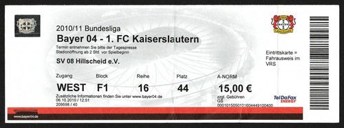 Ticket 2010 bayer - 2010/11,