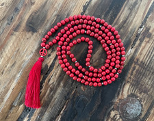 Mala Kette - Howlith & Peace - 6mm Perlen - NEU - Yoga - Schmuck - Halskette!!