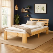 Einzelbett 90x200 Holz Natur
