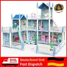 Puppenhaus Traumhaus für Mädchen Puppenhaus mit Licht und Puppen Möbel Haushalt