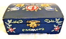 Kleine Holztruhe Schatztruhe Bauerntruhe Schmuckkästchen Bauernmalerei Antik