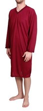 HERREN NACHTHEMD LANGARM SCHLAFANZUG SLEEPSHIRT NACHTWÄSCHE BAUMWOLLE