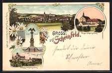 Lithographie Scheinfeld, Kloster Schwarzenberg, Schloss Schwarzenberg, Kriegerd 