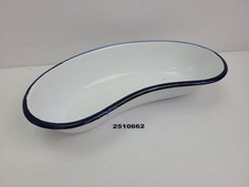 Nierenschale Emaille Weiß Dunkelblau Antik Alt Medizinisches Zubehör #2510662