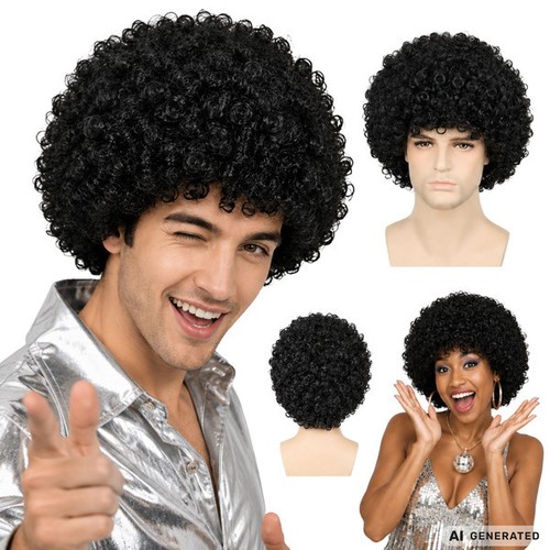 Afro perücke 70er locken - locken, haar