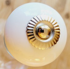 Türknauf 5 Stück Keramik Dekor weiß rund Möbelknopf Schrankgriff