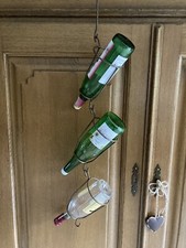 Weinhängeregal Weinregal für 3 Flaschen Flaschenhalter Metall Eisen Rost Optik 