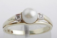 Perlen Akoya Ring 585 14K Gelb