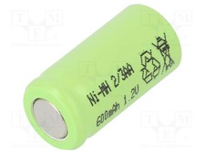 2/3AA 1,2V Batt: Ni-MH 600mAh