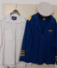 Karnevalskostüm, Herren, Pilot, blau, Gr. 56 