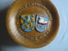 Zier-Wand-Teller, Motiv Marach u. Wanderfreunde Braunfels, Wachskunst