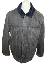 Levi’s Herren Jeansjacke Sherpa Teddyfell Grau Denim ca. Gr. XL Trucker Jacket