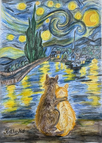 Aquarell original katzen bild - aquarell,